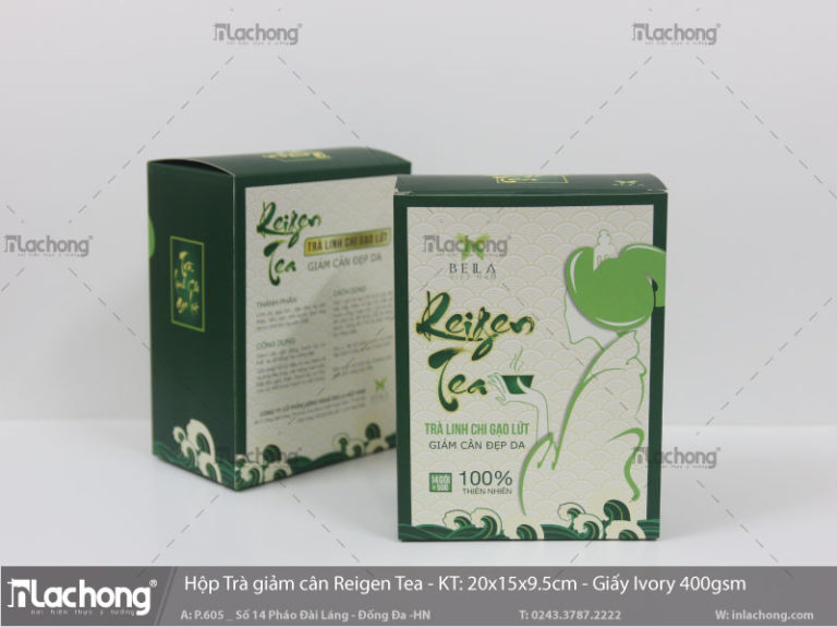 Vỏ hộp trà giảm cân Reifen Tea - in bằng giấy Ivory 400gsm