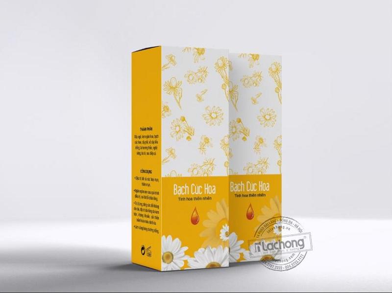 Thiết kế hộp giấy đựng trà Bạch Hoa Cúc
