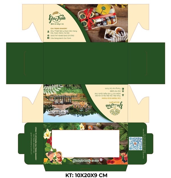 Mẫu thiết kế hộp giấy đựng bánh rán Gia Trịnh