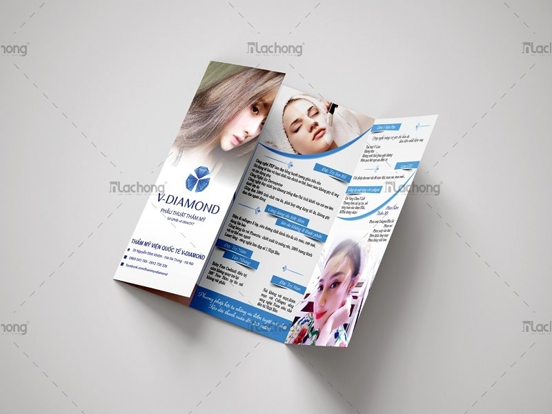 Thiết kế mẫu tờ quảng cáo spa V-DIAMOND của Lạc Hồng