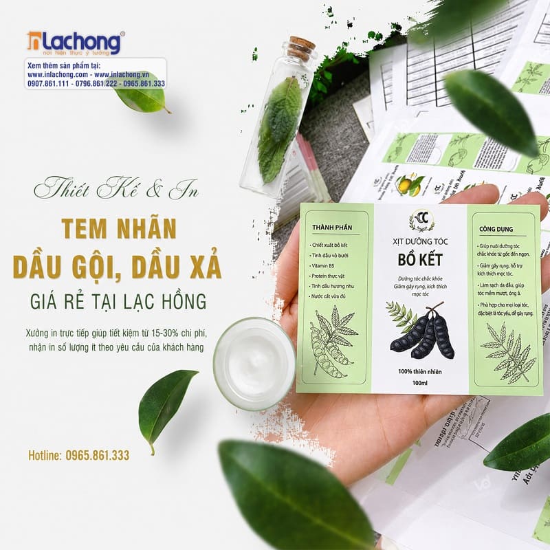 100 Mẫu in tem dầu gội thảo dược đẹp, xu hướng 2026